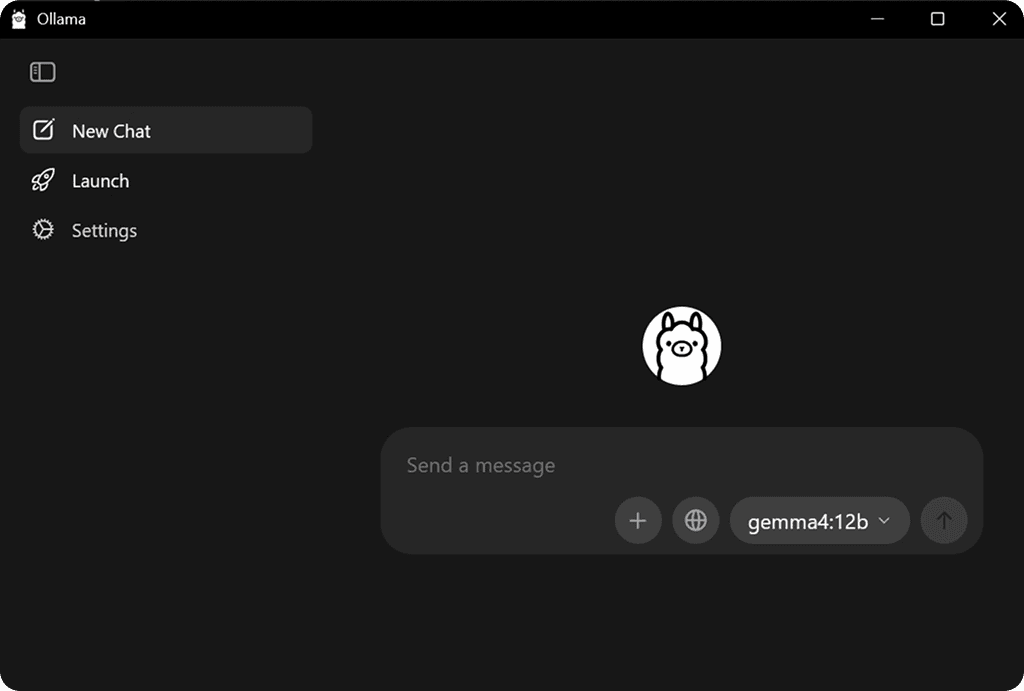 Interface d'Ollama avec un modèle Gemma chargé
